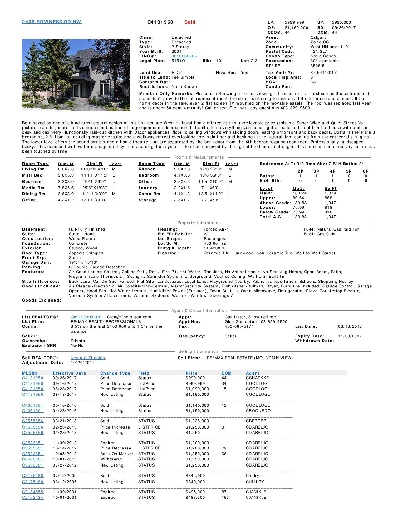 Sold Listing 2406 Bowness Road NW Lefter page 001 | Sold - West Hillhurst Listing